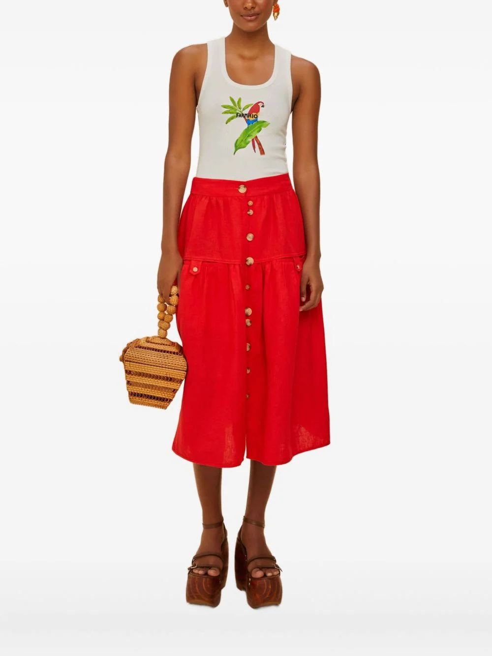 parrot-graphic tank top - 1