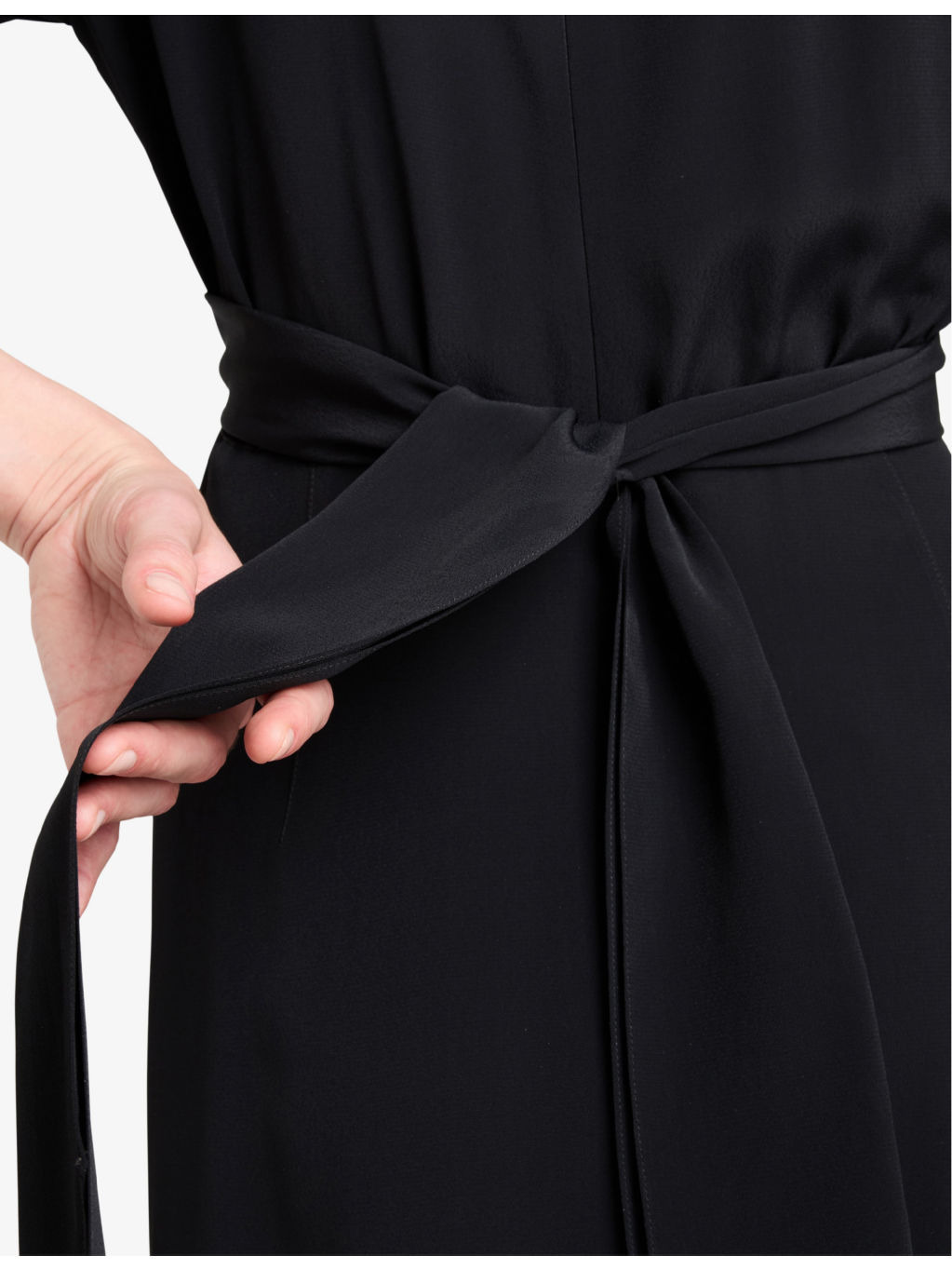 Draped V-neck marocain midi dress - 5