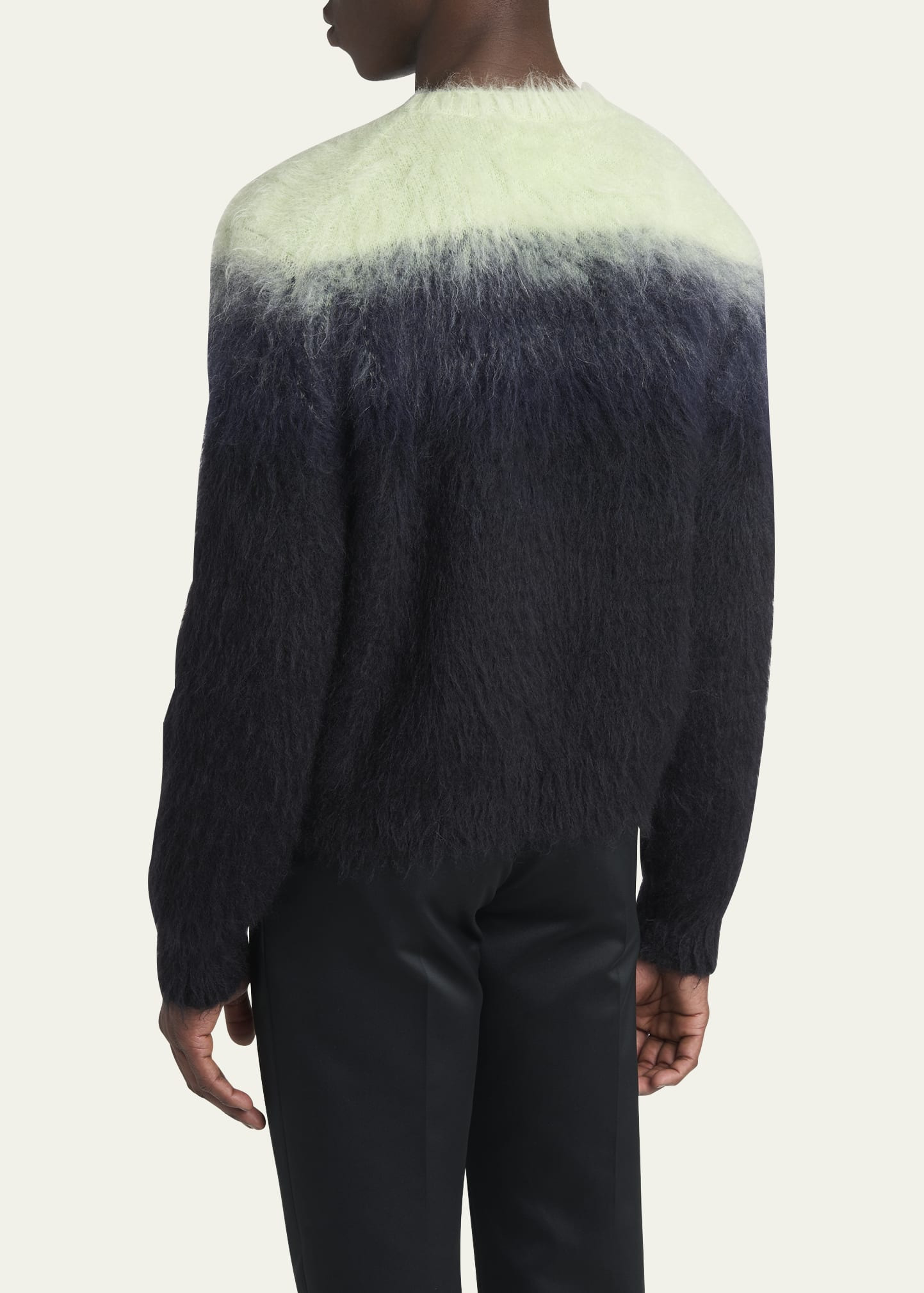 Men's Brushed Mohair Degrade Crewneck Sweater - 3