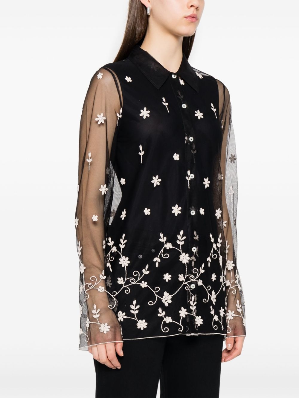 floral-embroidered shirt - 3