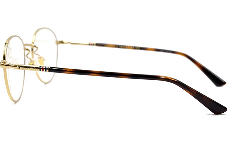 Gucci Round Frame Color Enamel Ribbon Element Optical Frame Sub-Edition Golden GG0392O-003 - 4