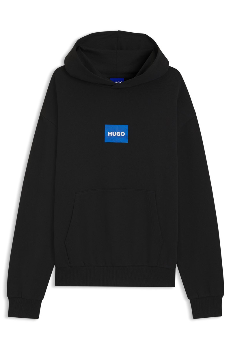 BLUE-LOGO HOODIE IN COTTON TERRY 1