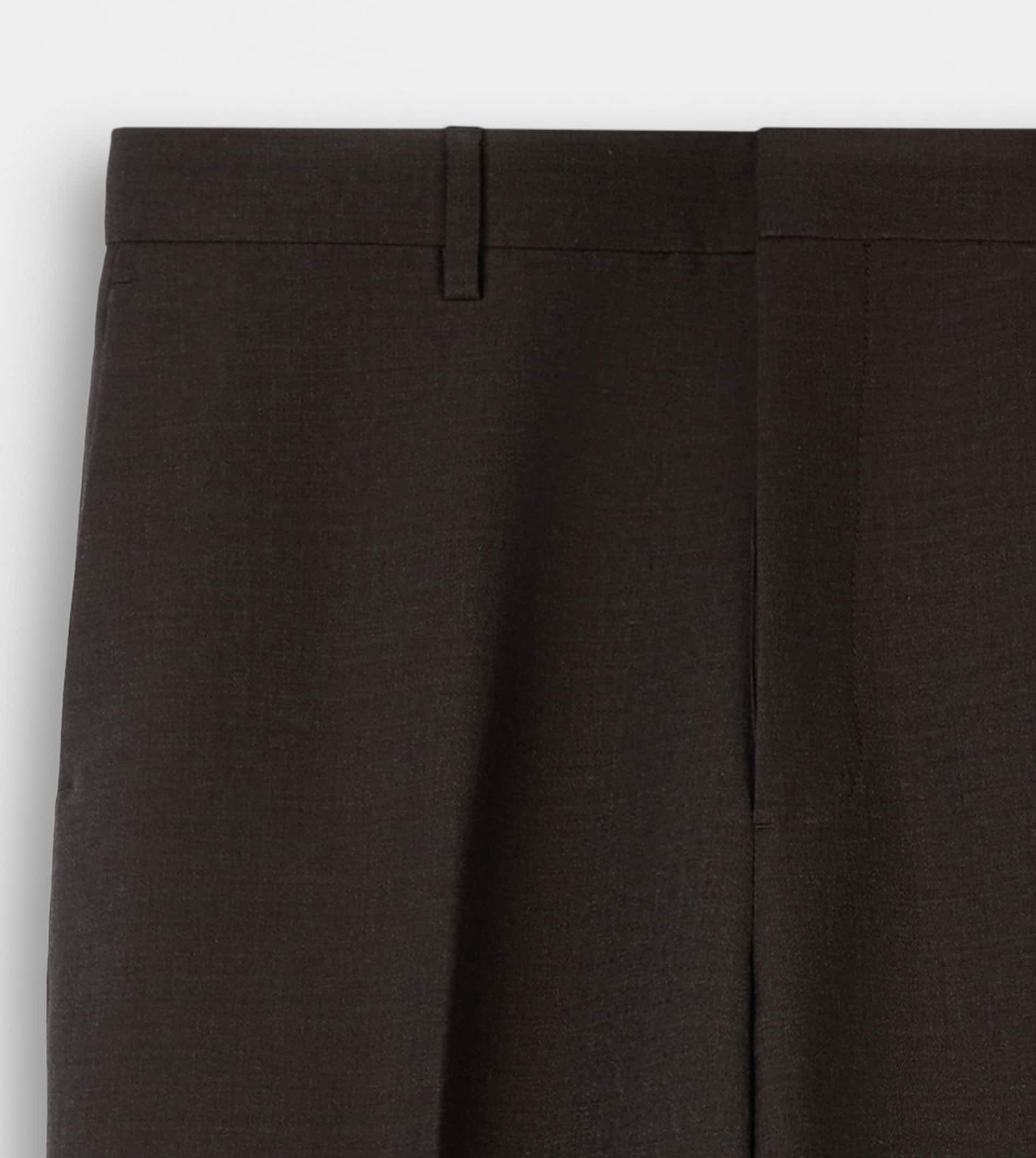 SLIM FIT PANTS IN WOOL - BROWN - 7