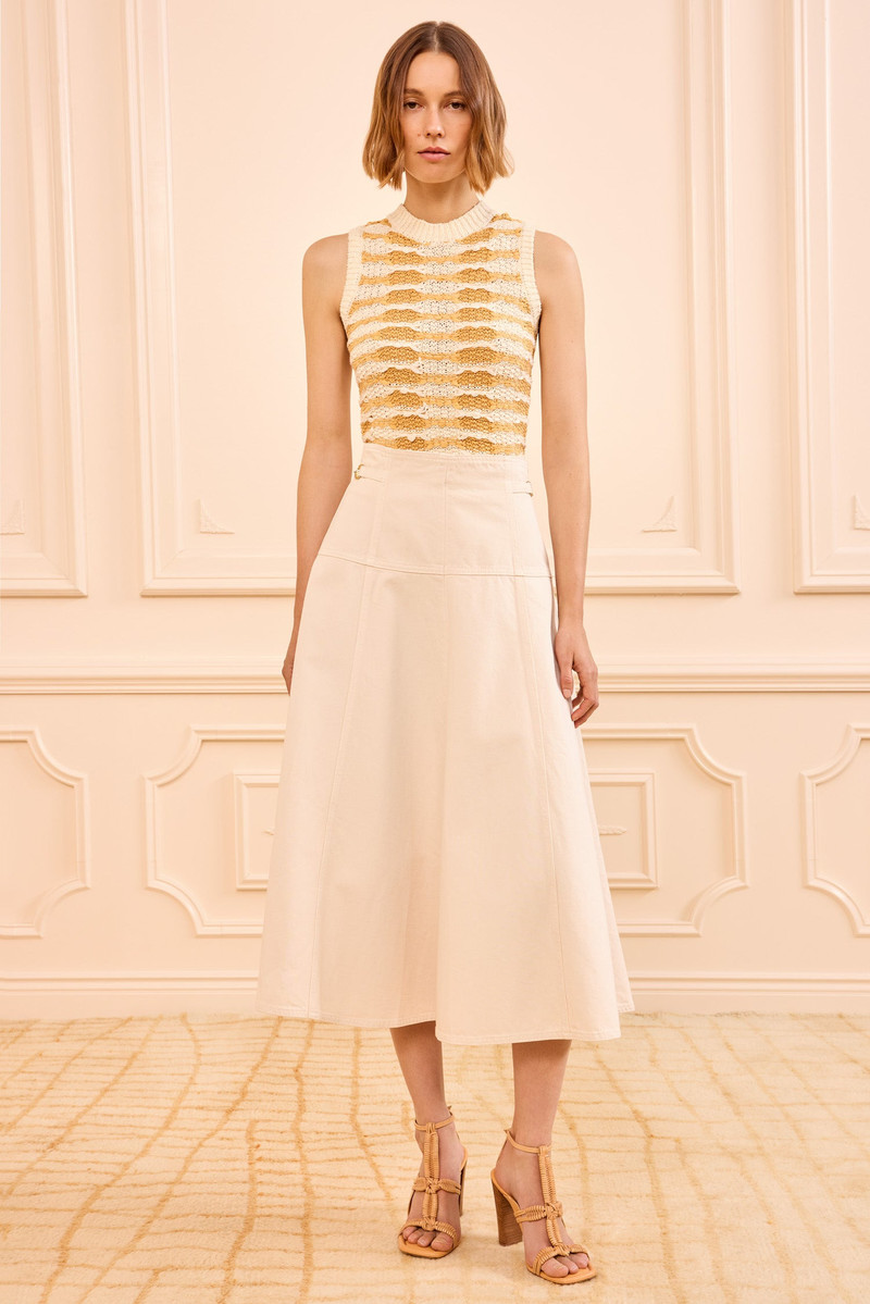 ULLA JOHNSON The Brigette Denim Midi Skirt outlook