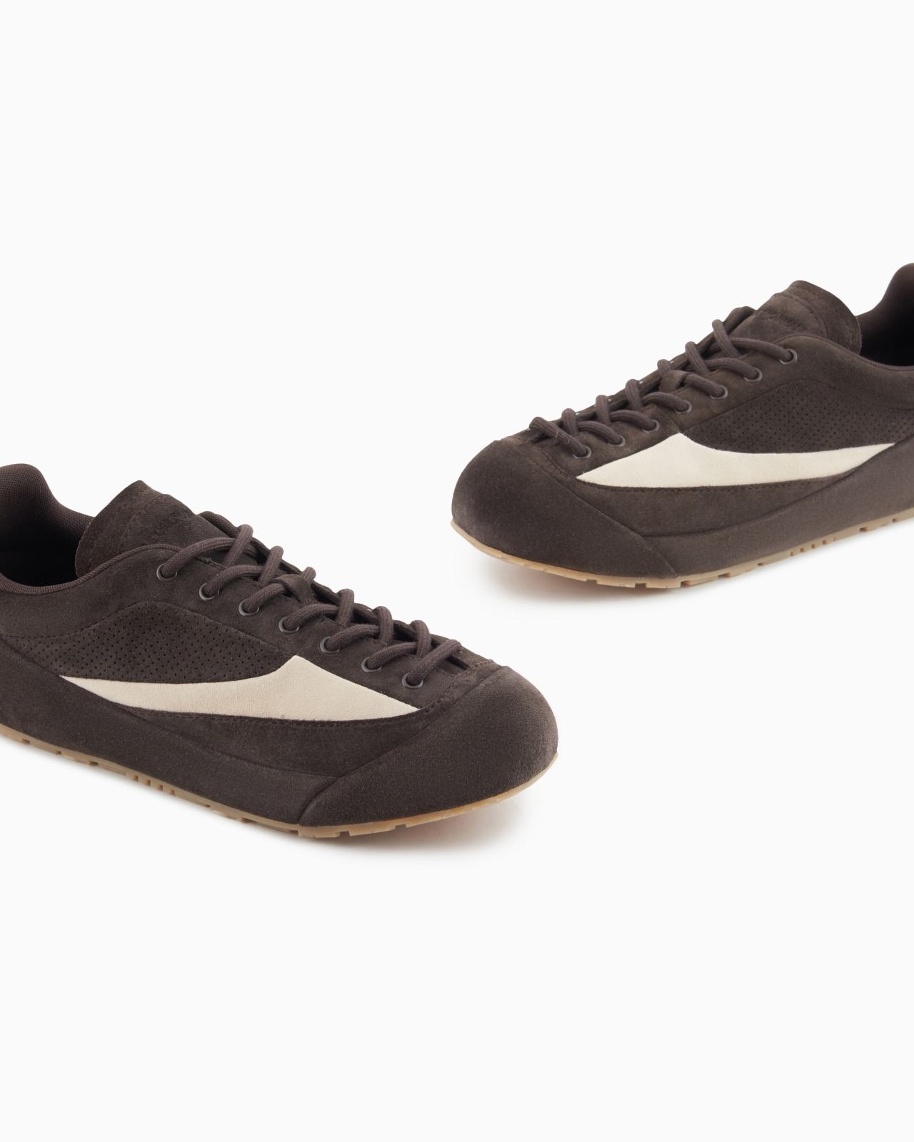SUEDE SNEAKERS WITH MICRO-PERFORATED DETAILS - 5