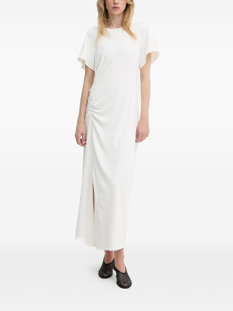 ruched midi dress 1
