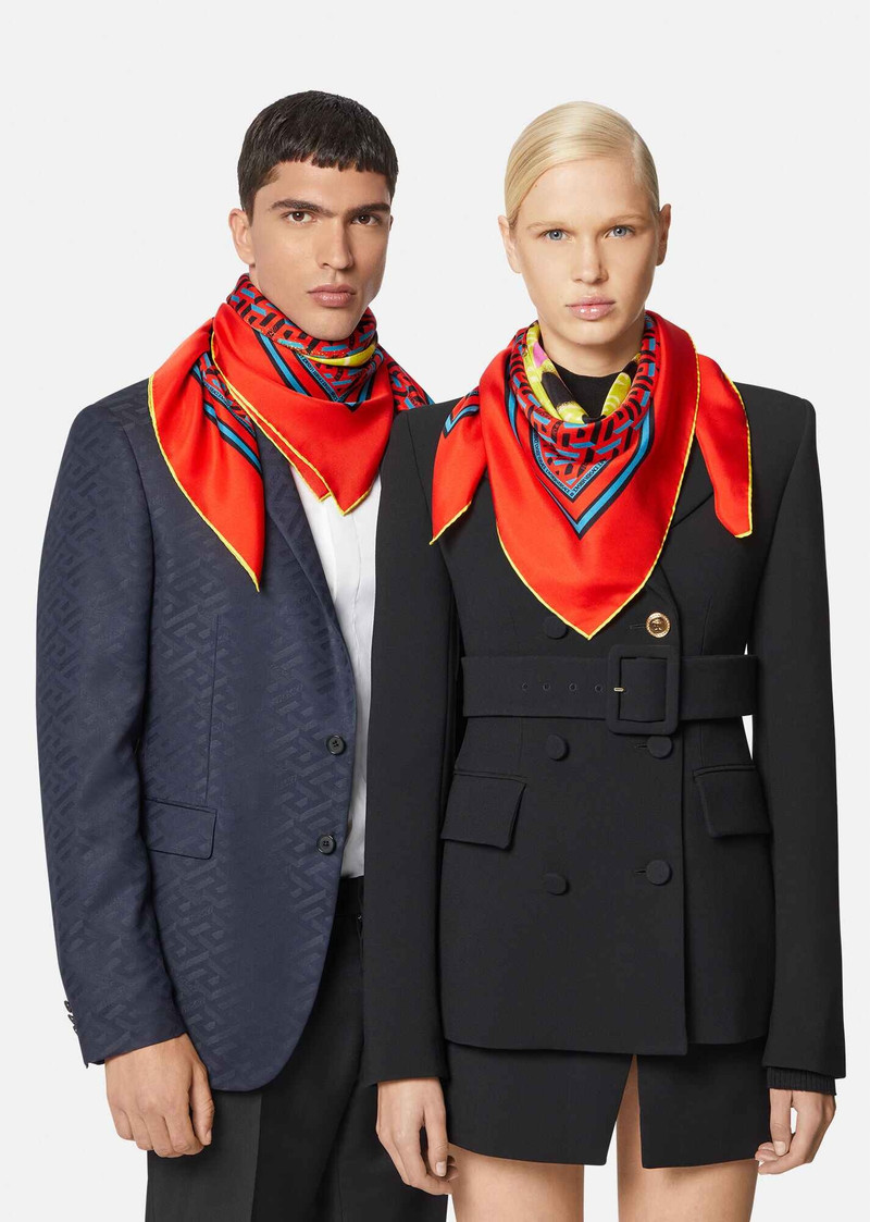 VERSACE Medusa Tag Silk Foulard outlook