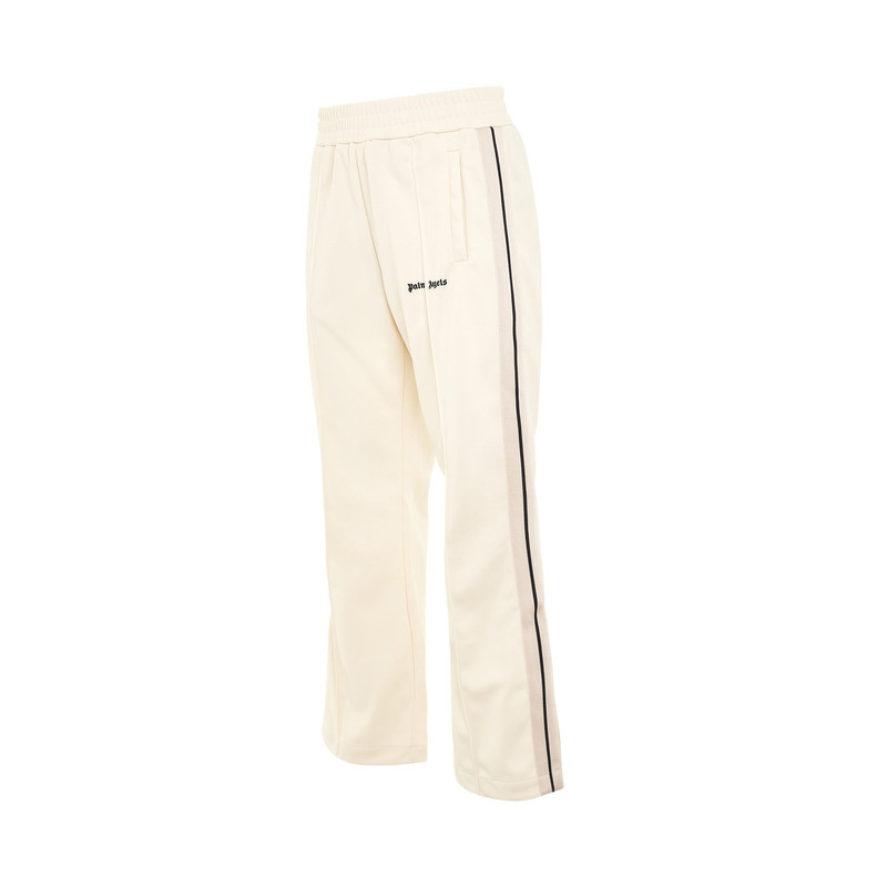 Palm Angels Logo Embroidered Flare Track Pants in Butter outlook