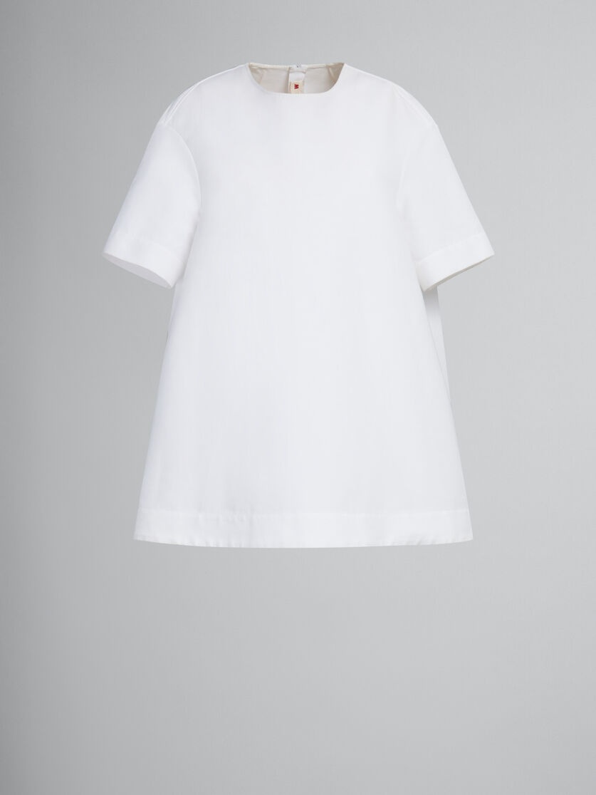 WHITE CADY MINI COCOON DRESS - 1