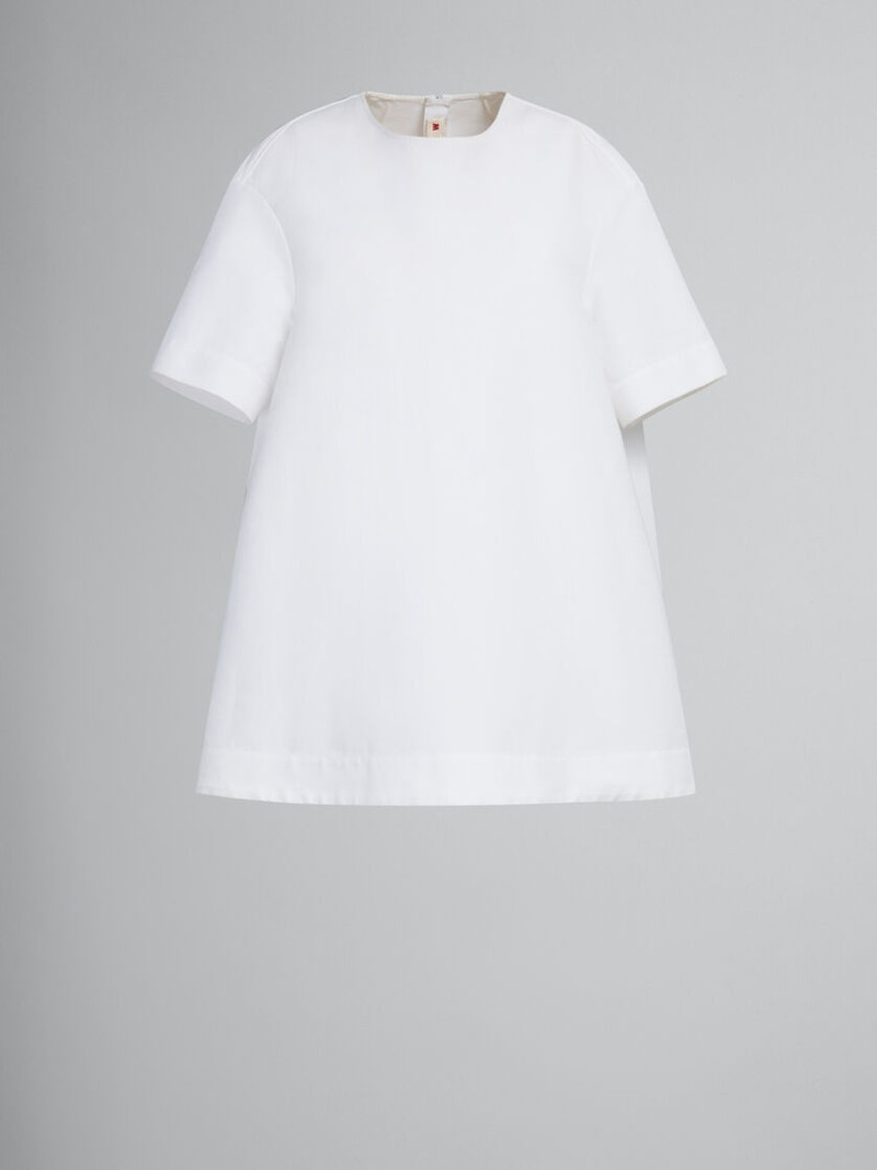 WHITE CADY MINI COCOON DRESS 1