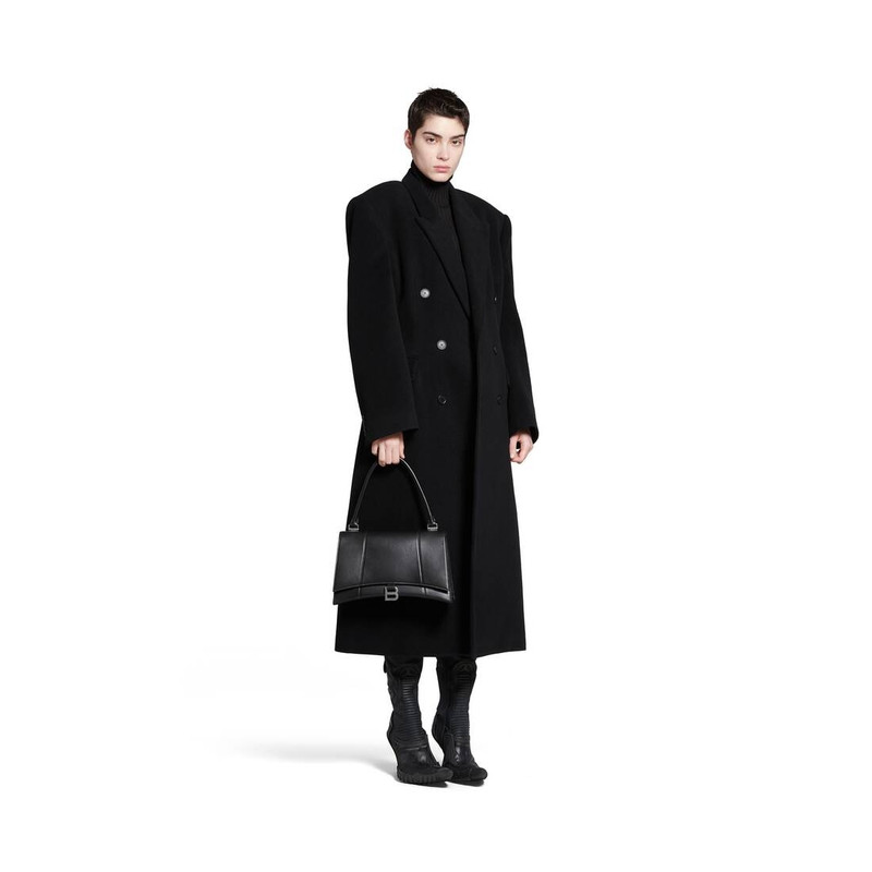 BALENCIAGA Women's Hourglass Hinge Medium Handbag in Black outlook