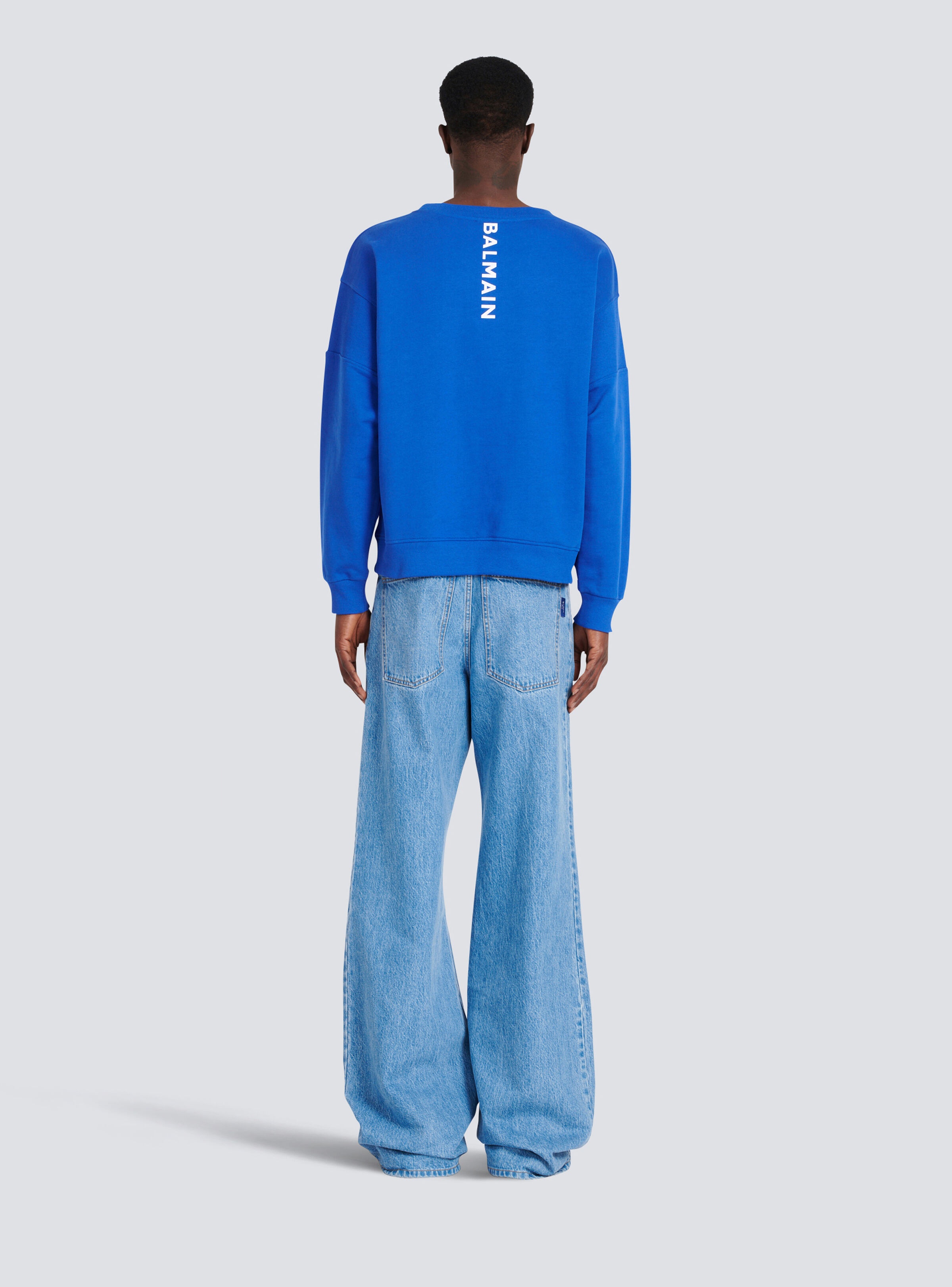 Eco-designed cotton sweatshirt with Balmain logo print - 2
