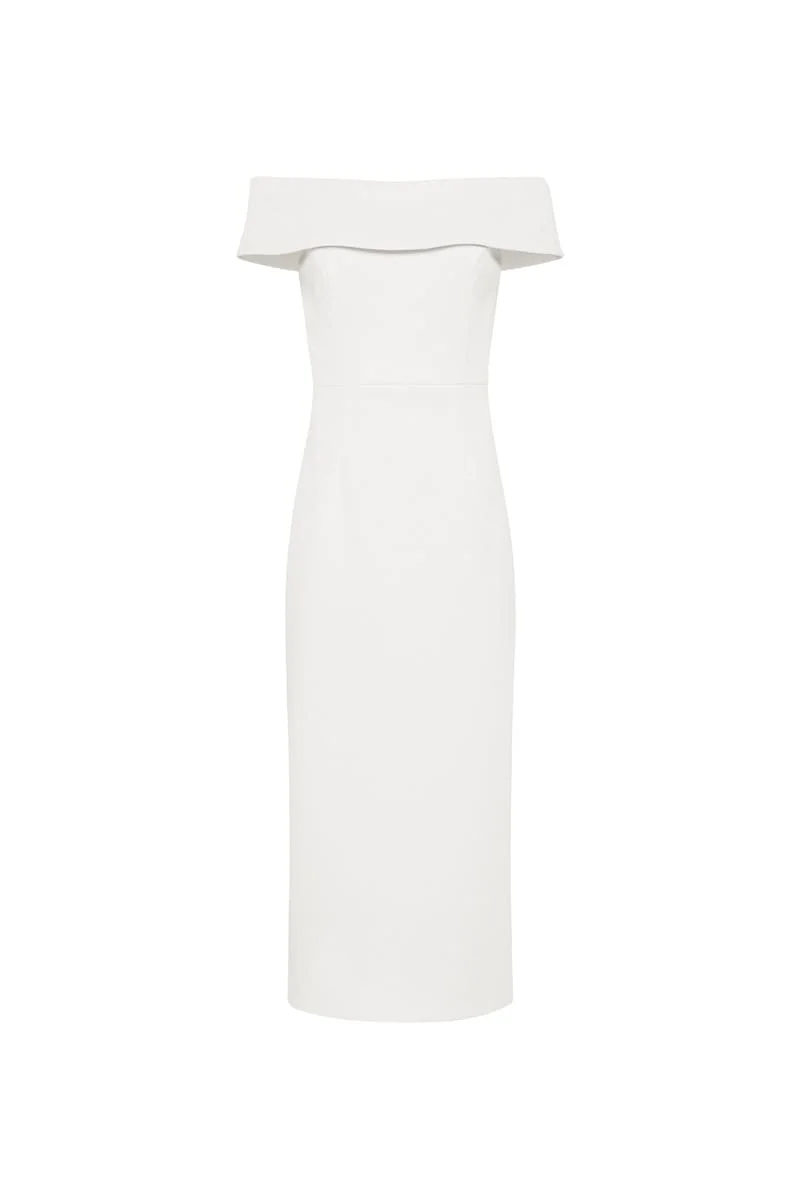 Amore Off Shoulder Midi Ivory - 1