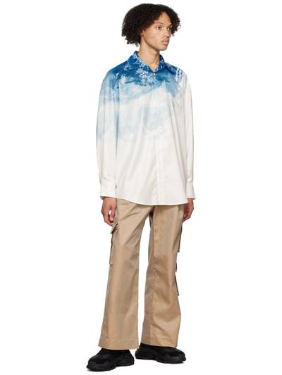 FENG CHEN WANG Blue & White Painting Shirt outlook