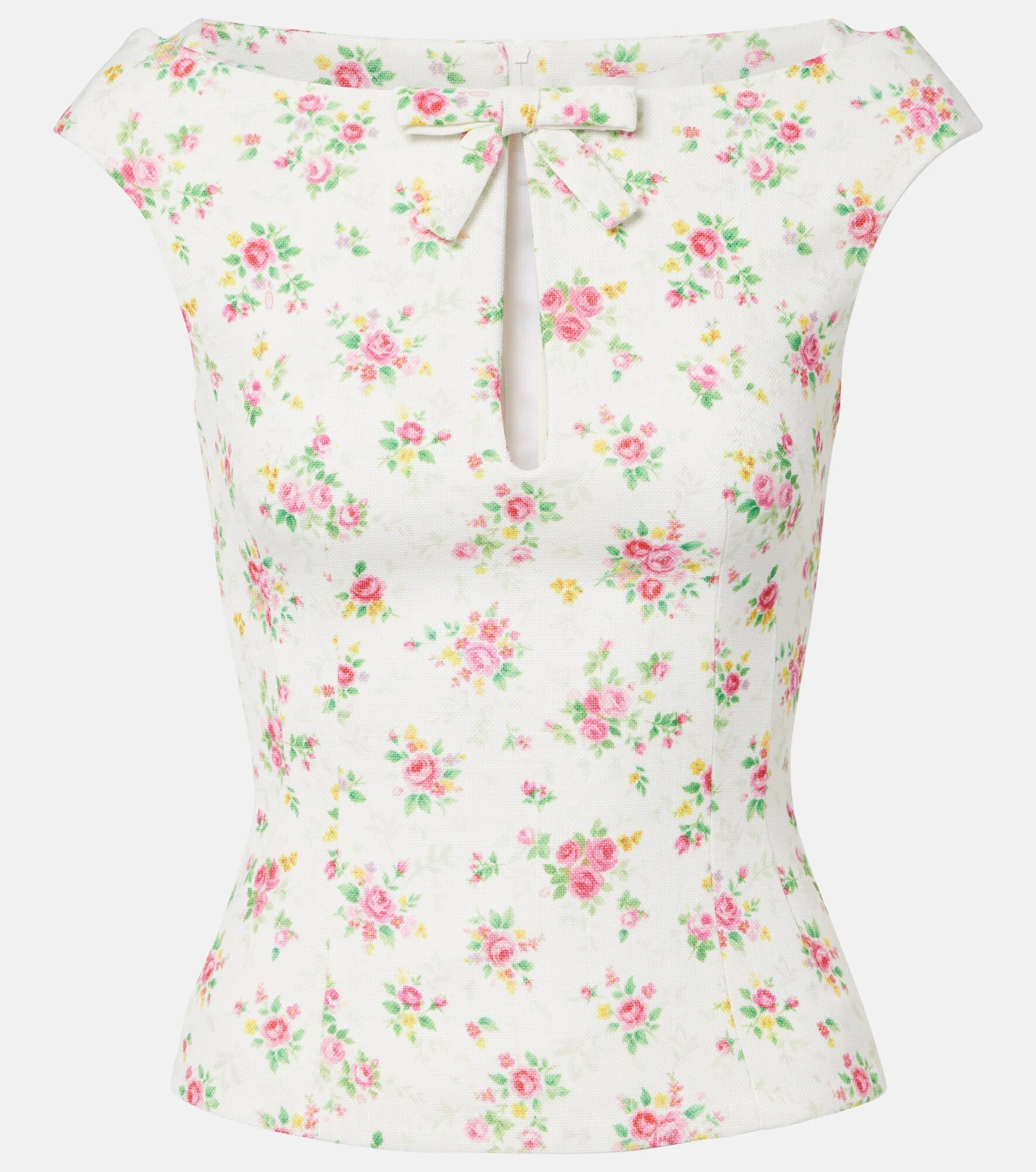 Bow-detail floral top - 1