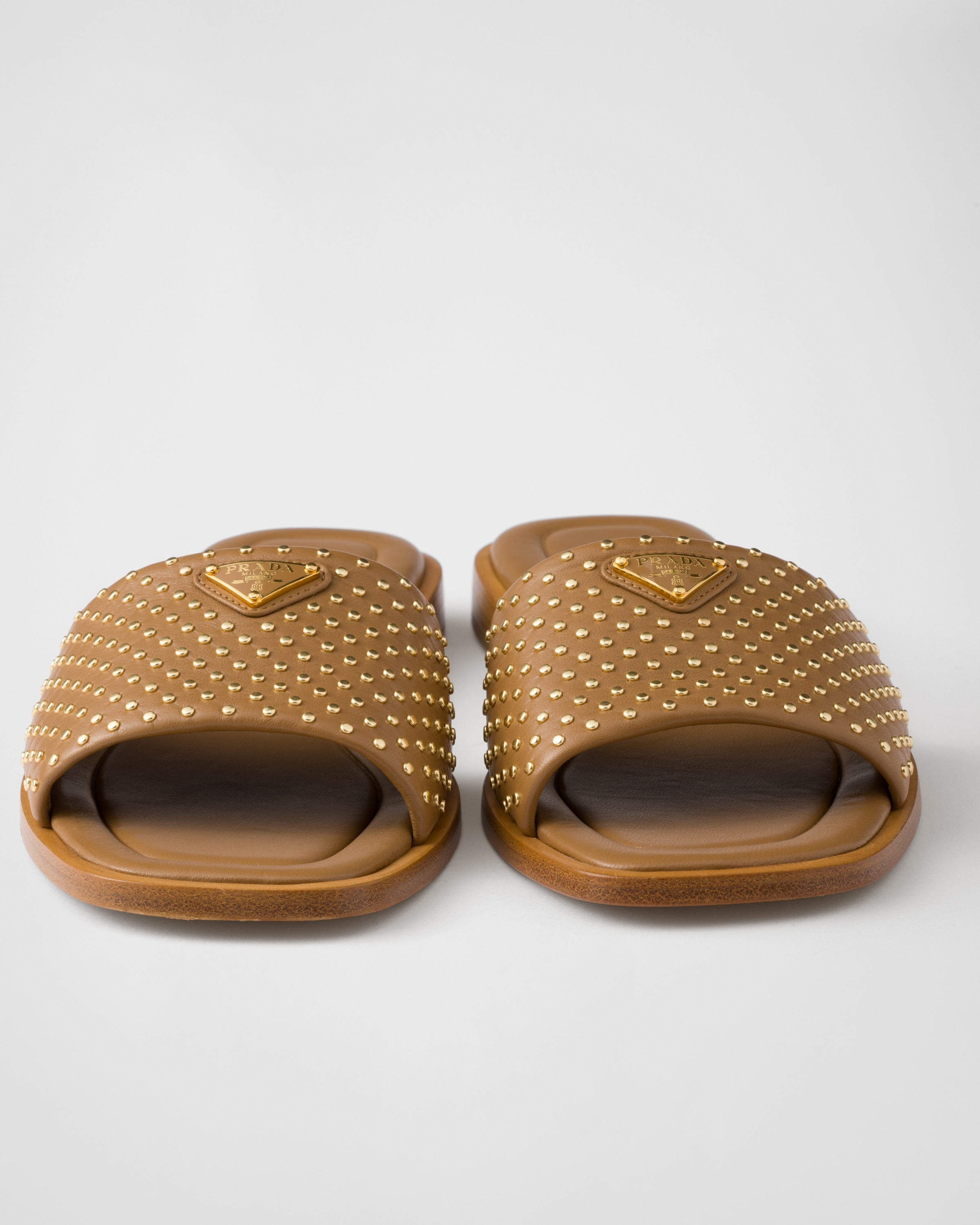 Nappa leather slides with studs - 5