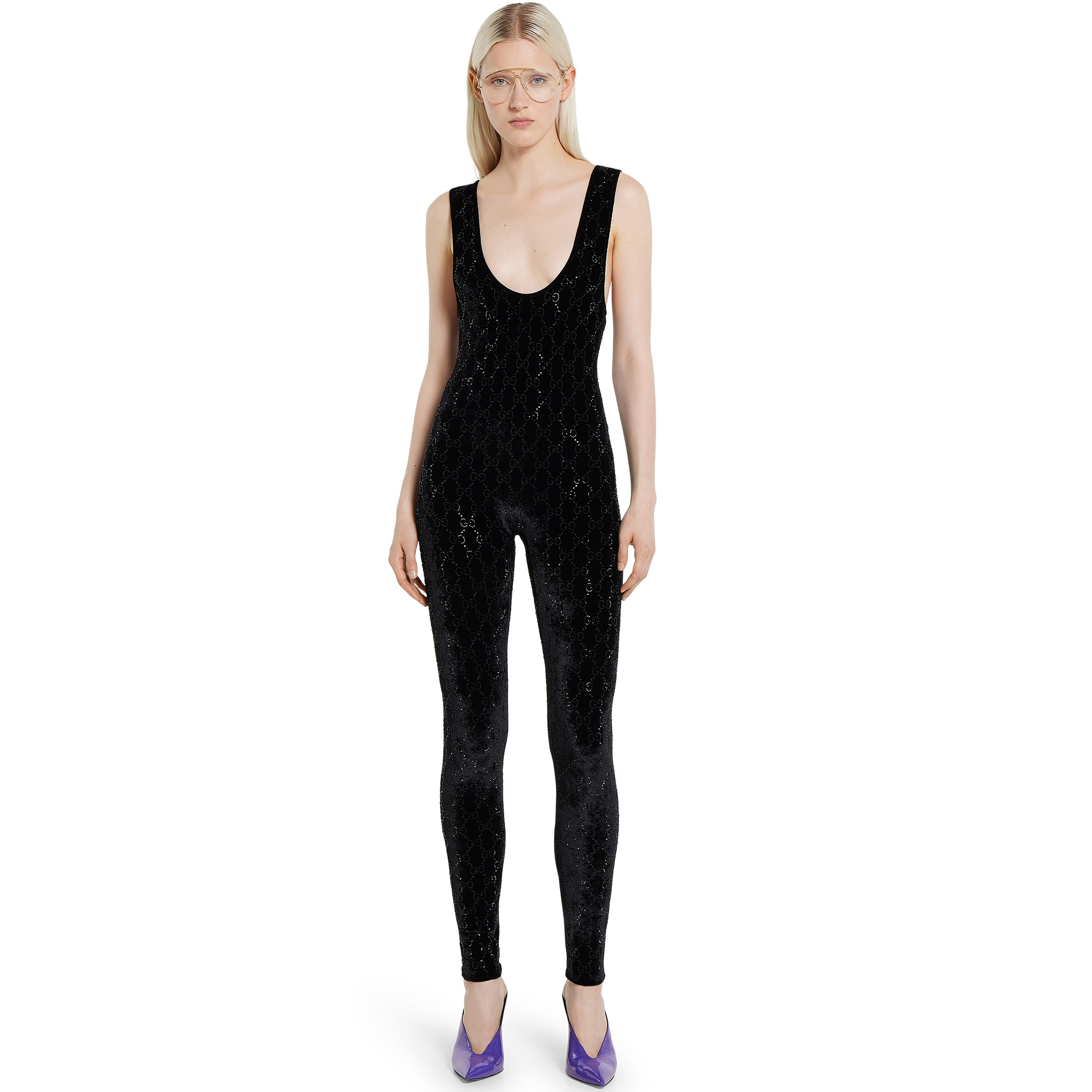 GG crystal embroidered jumpsuit - 3