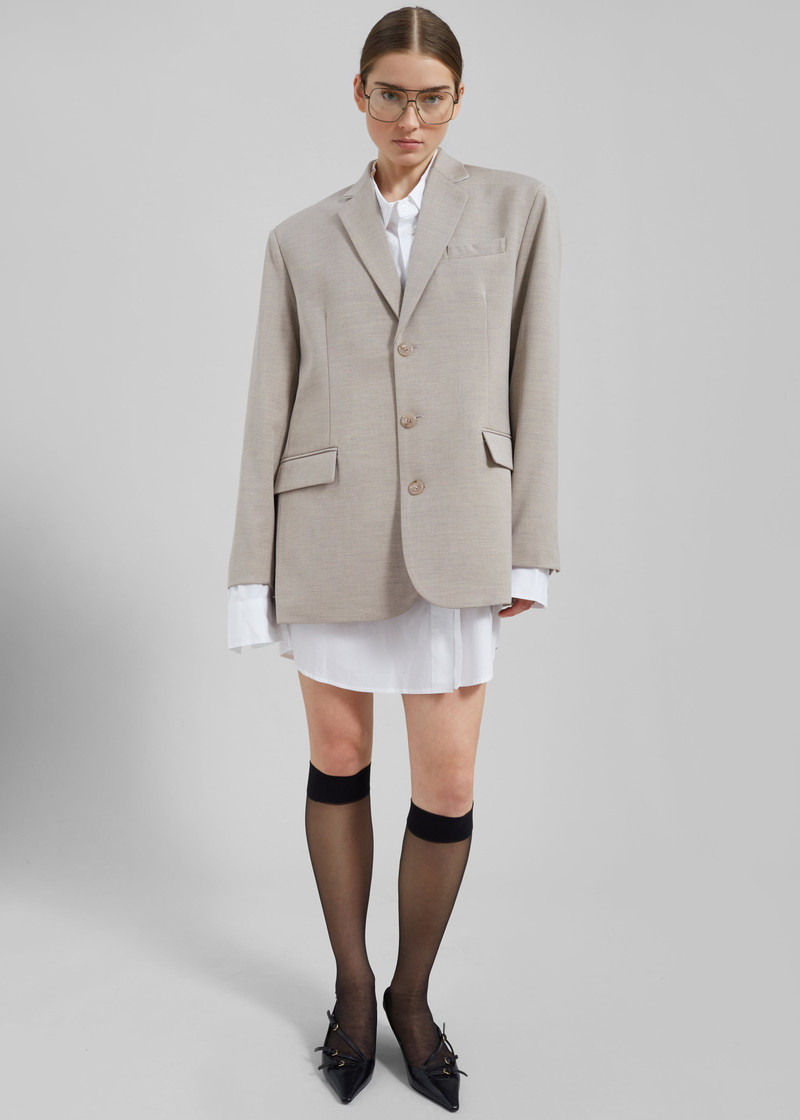 Gelso Oversized Blazer - Light Taupe Melange 10