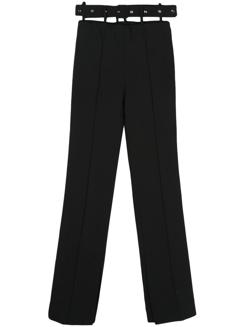 belt-detail straight trousers 1