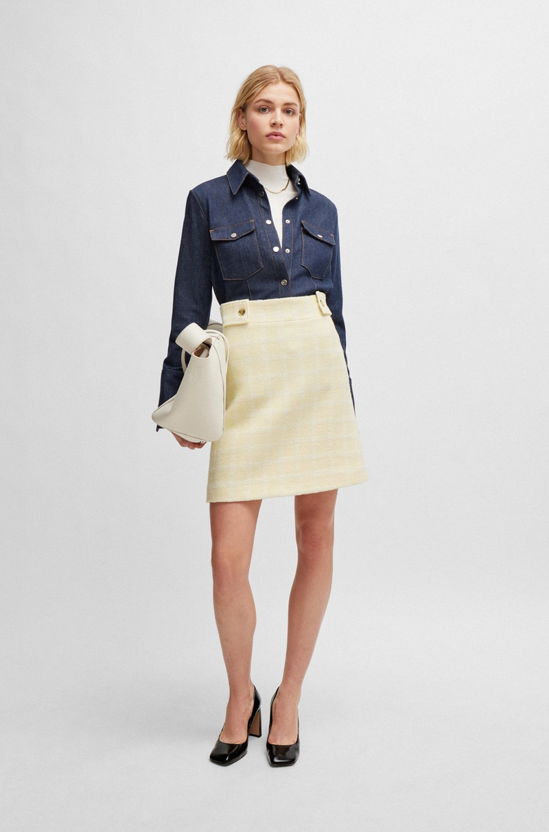 BOSS A-LINE SKIRT IN ITALIAN CHECKED FABRIC outlook