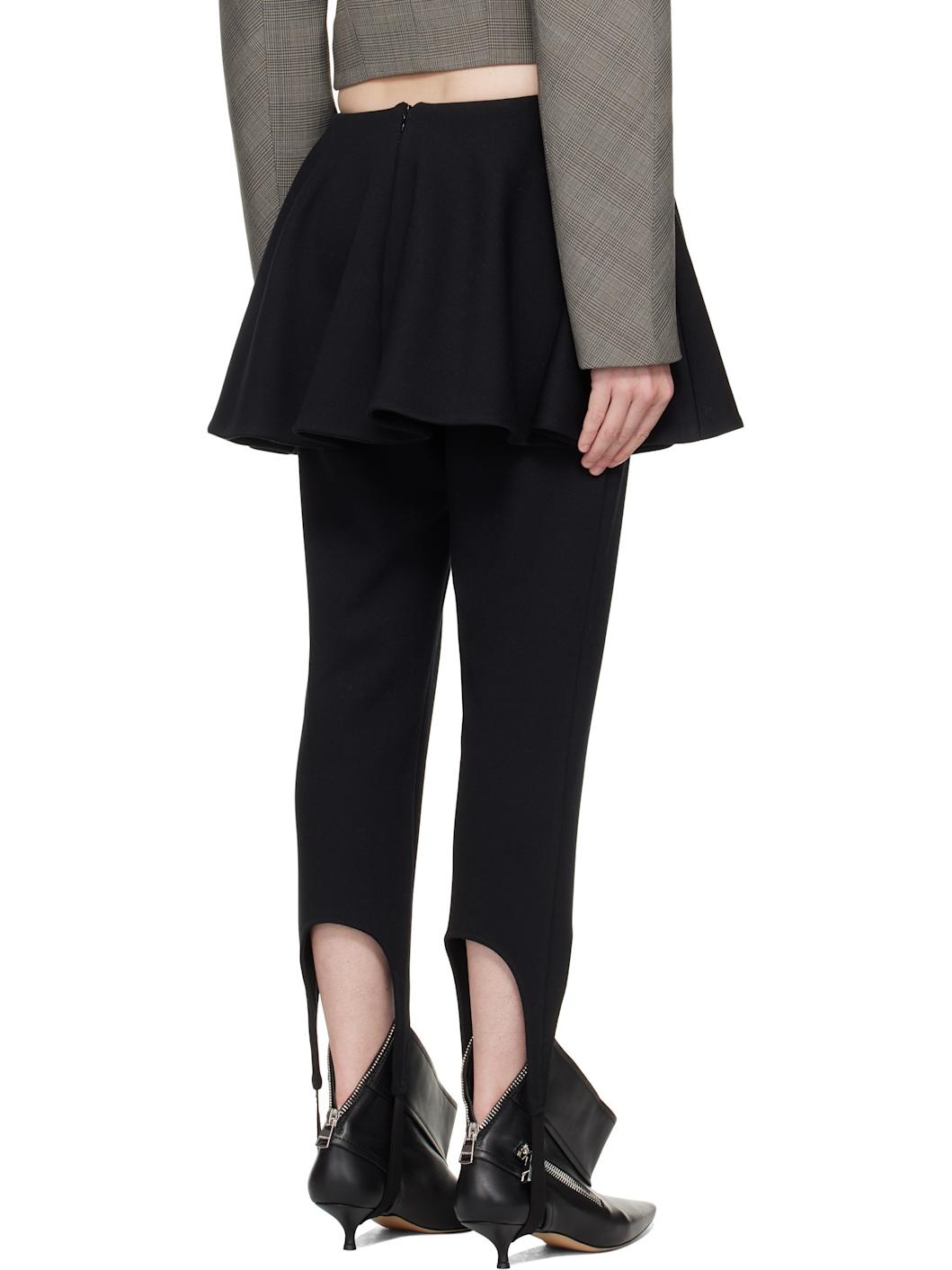 Black Ashlyn Stirrup Skirt Leggings - 3