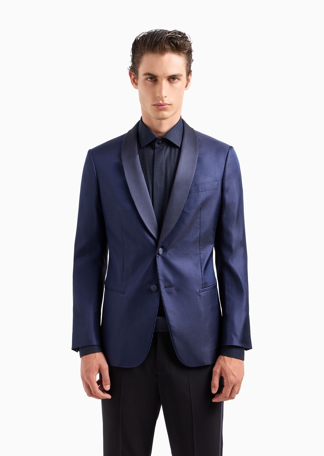 Soho line single-breasted tuxedo jacket in silk jacquard - 2