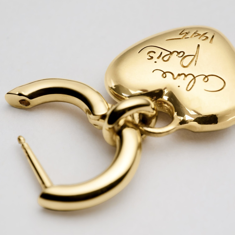 CELINE CHARMS HEART EARRING IN BRASS WITH GOLD FINISH AND ENAMEL 3