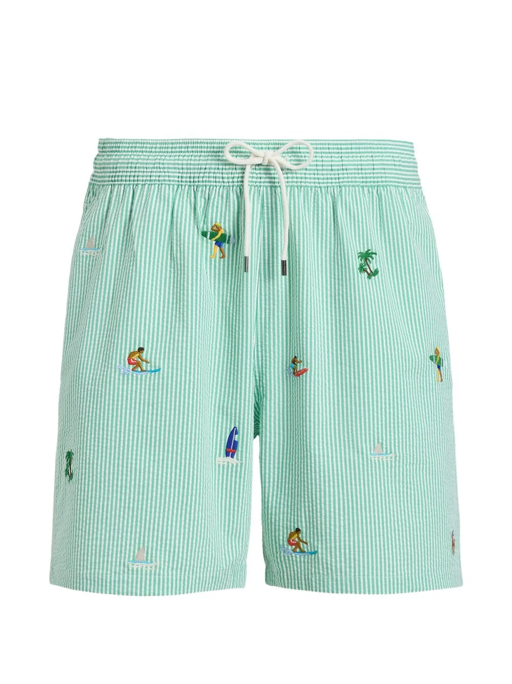 embroidered striped-pattern swim shorts - 1
