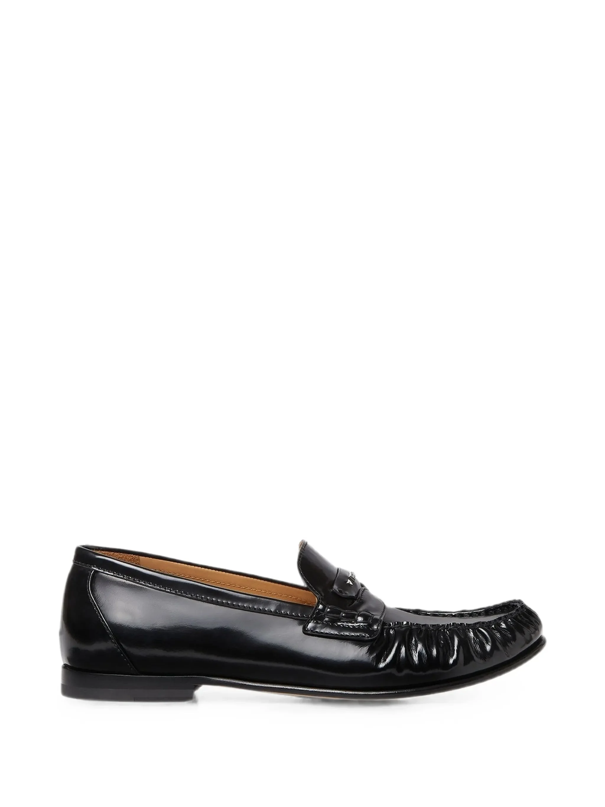Fendi Scrunch Ruched Leather Loafers - 1