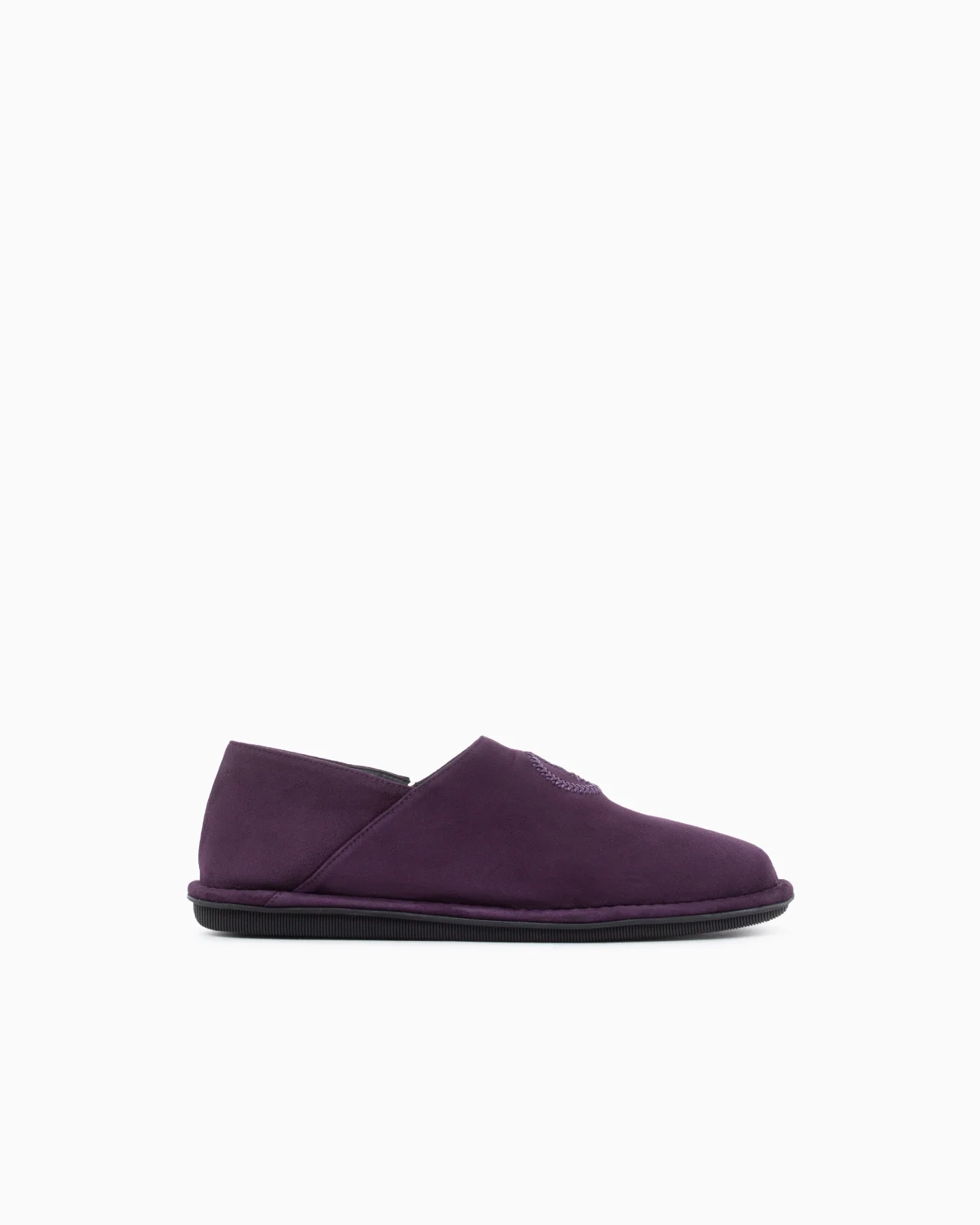 SLIPPERS IN SUEDE WITH LEATHER LINING AND A RUBBER SOLE - 1