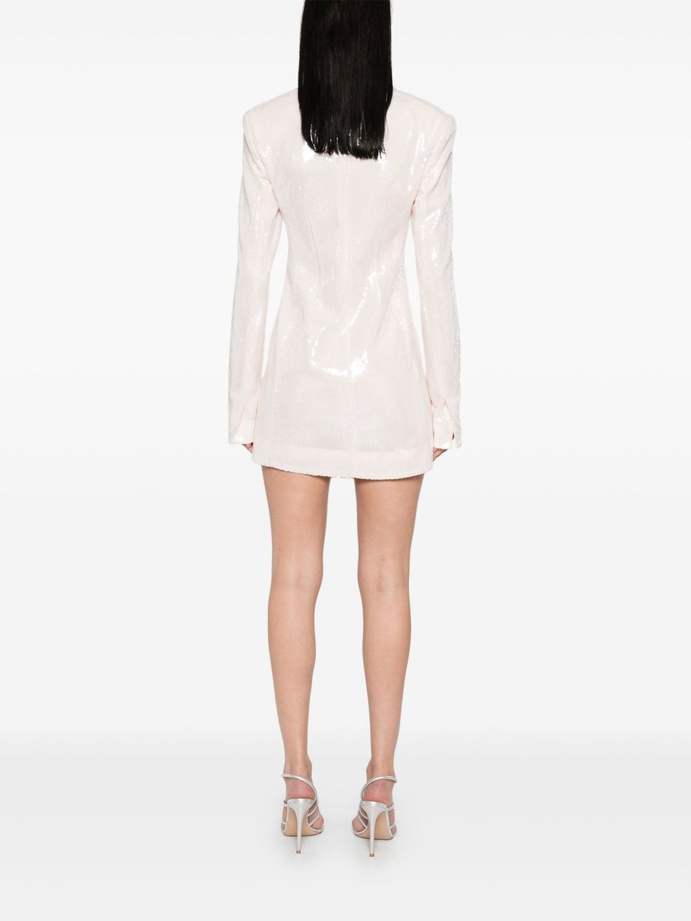 sequinned blazer-style mini dress - 4
