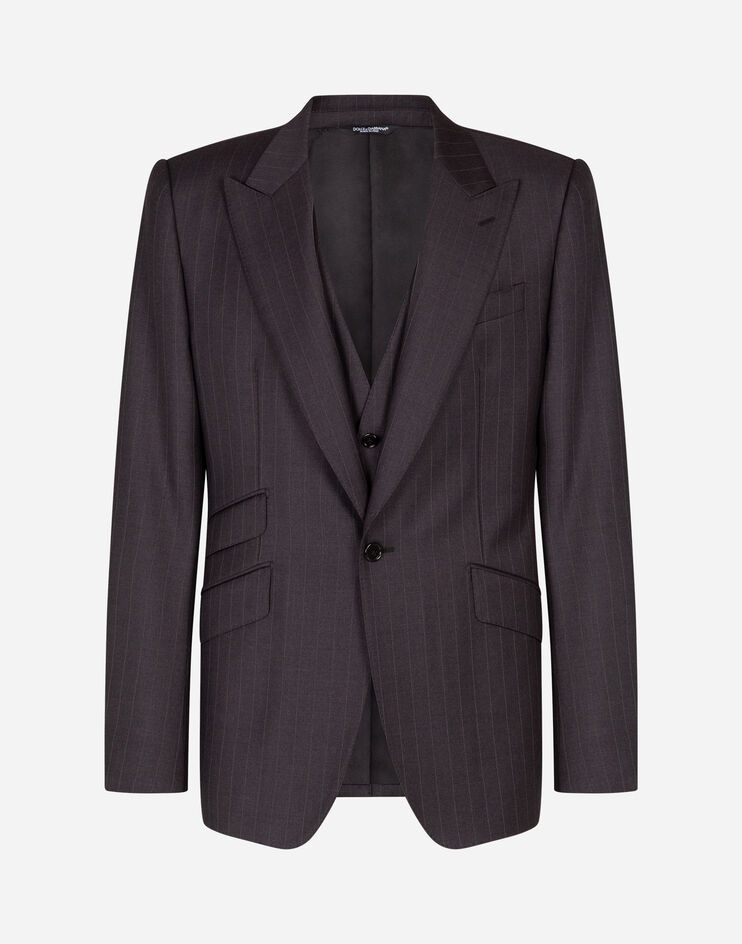 Pinstripe wool Sicilia-fit suit - 3