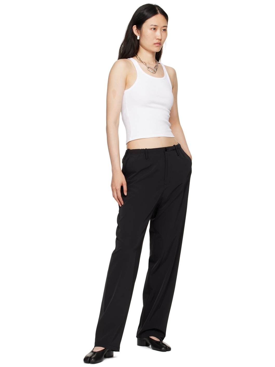 Black Drawstring Trousers - 4