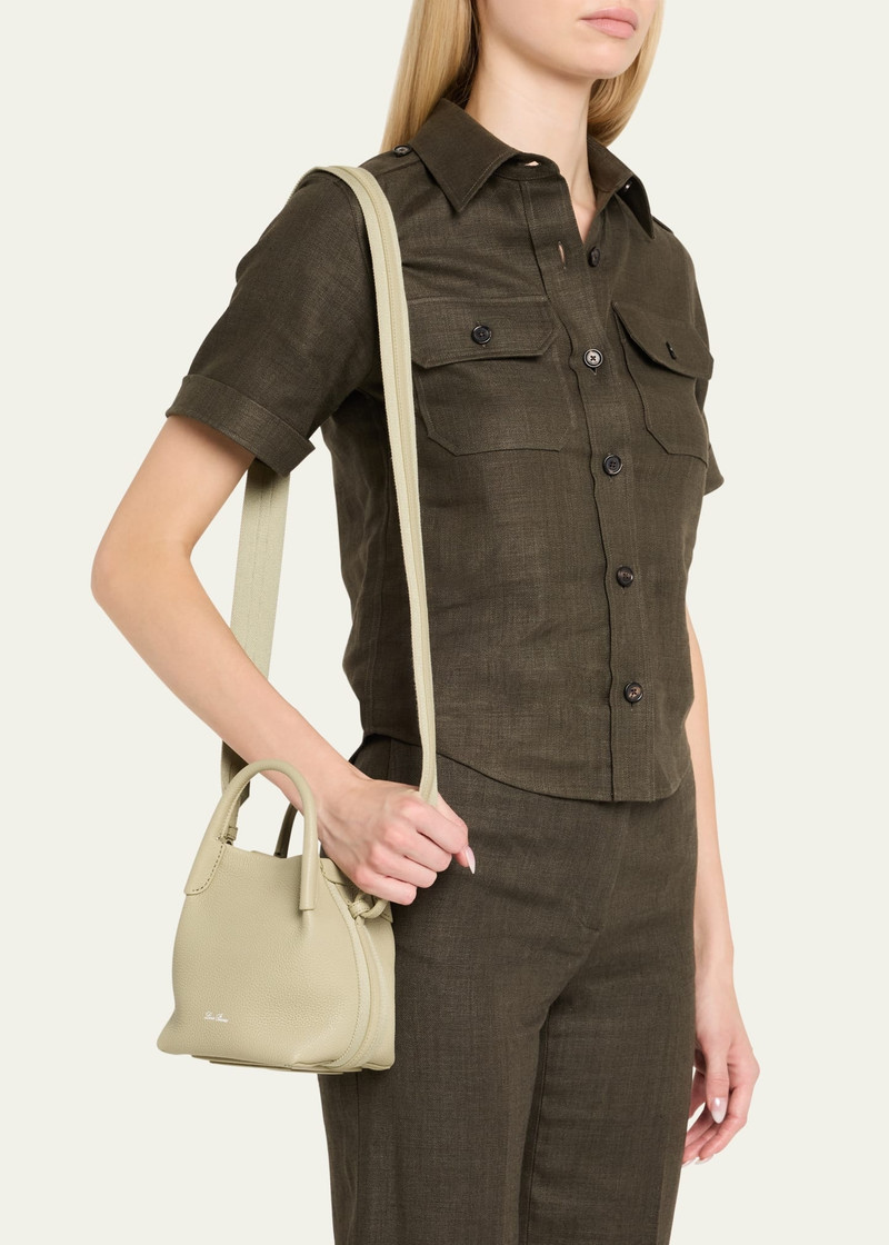 Loro Piana Bale Micro Grain Leather Crossbody Bag outlook