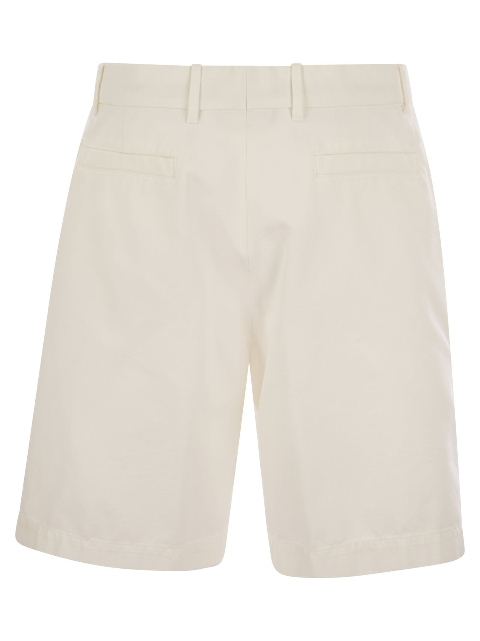 Brunello Cucinelli Men Cotton Gabardine Bermuda Shorts - 2