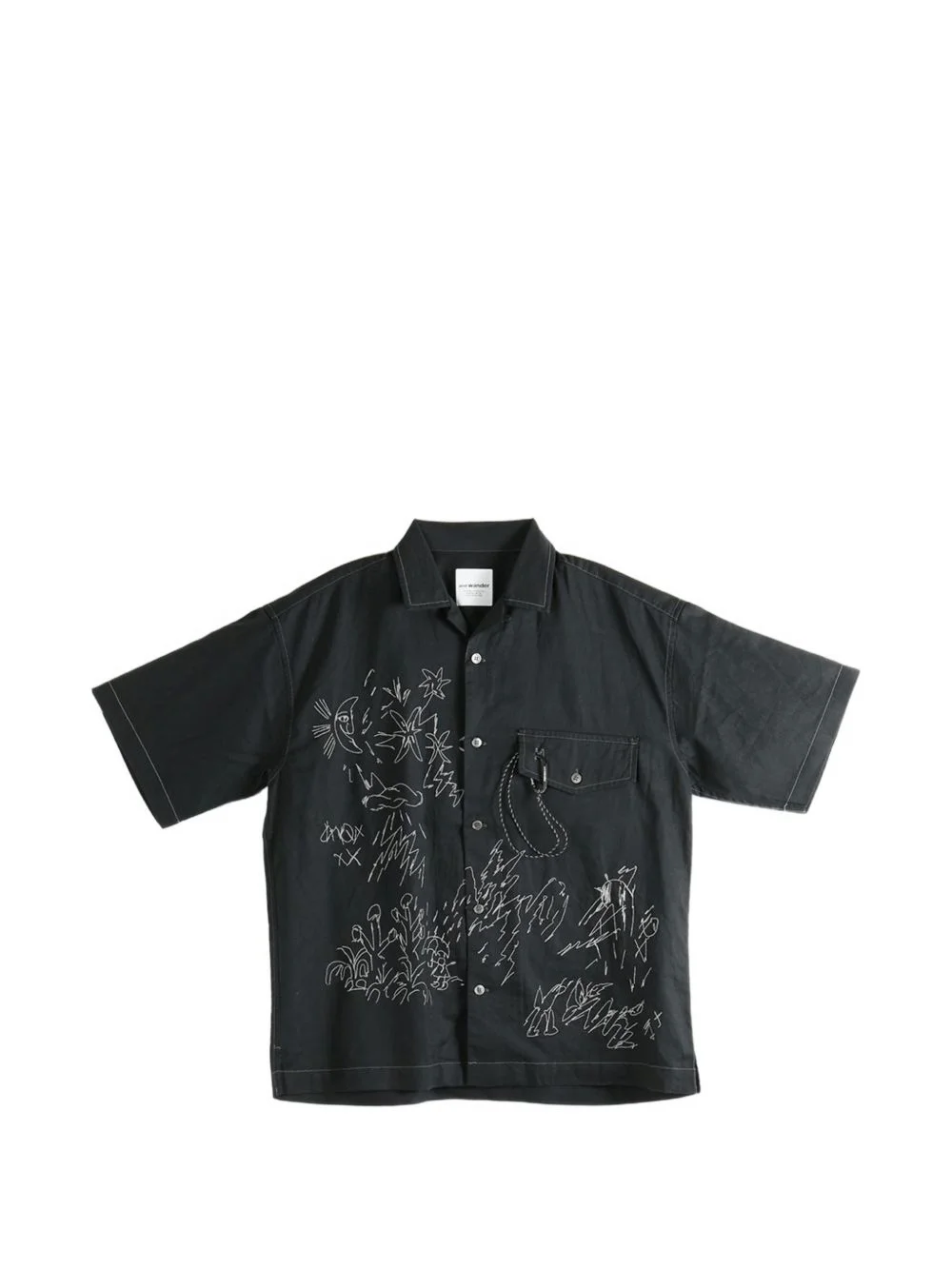 embroidered short-sleeve shirt - 1