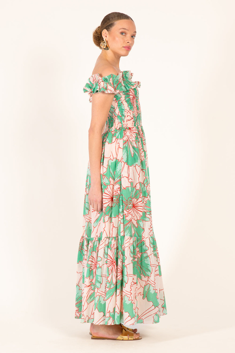 Long Dress Suzanne - Green Petal 4