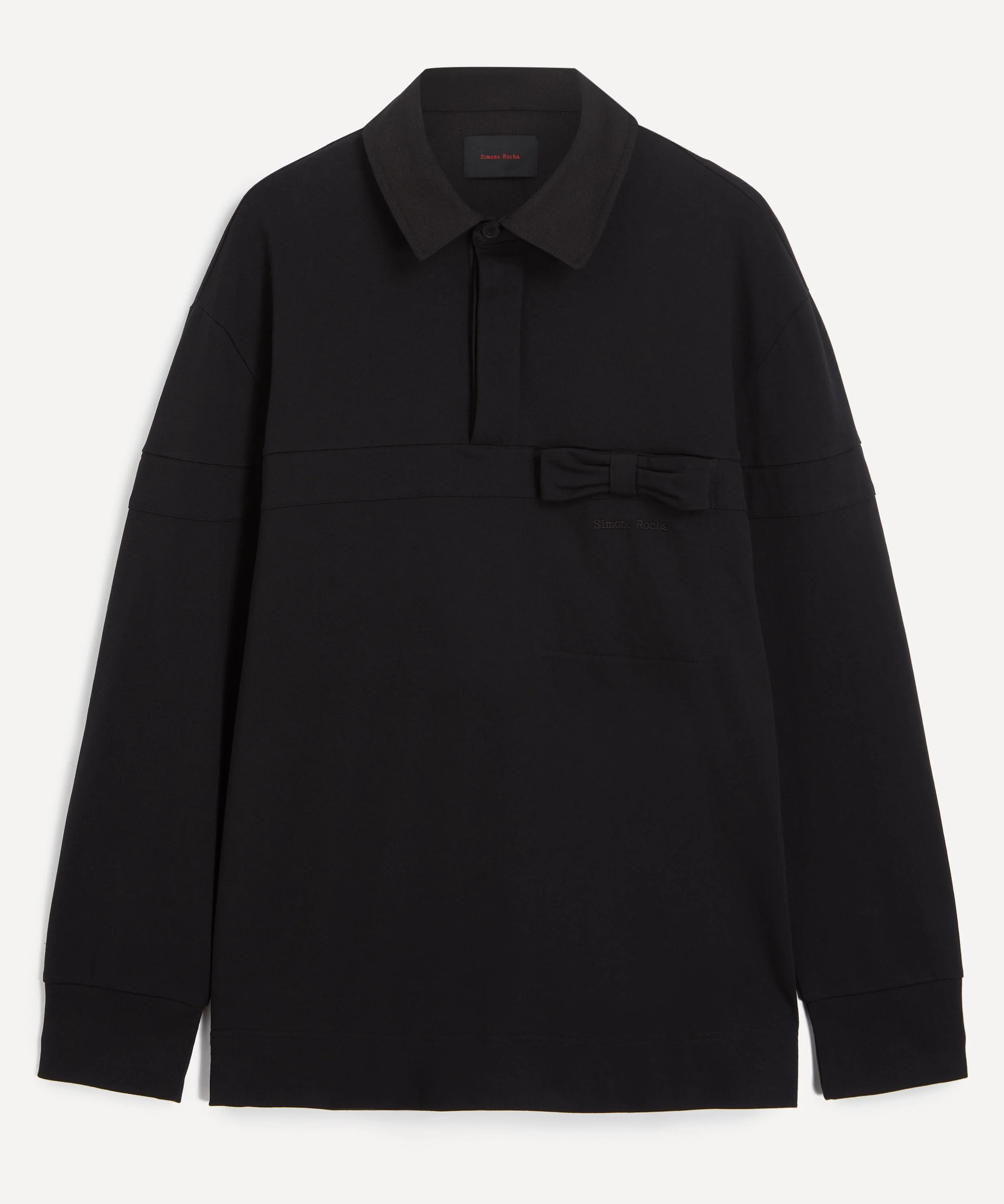 Black Bow Stripe Rugby Polo - 1