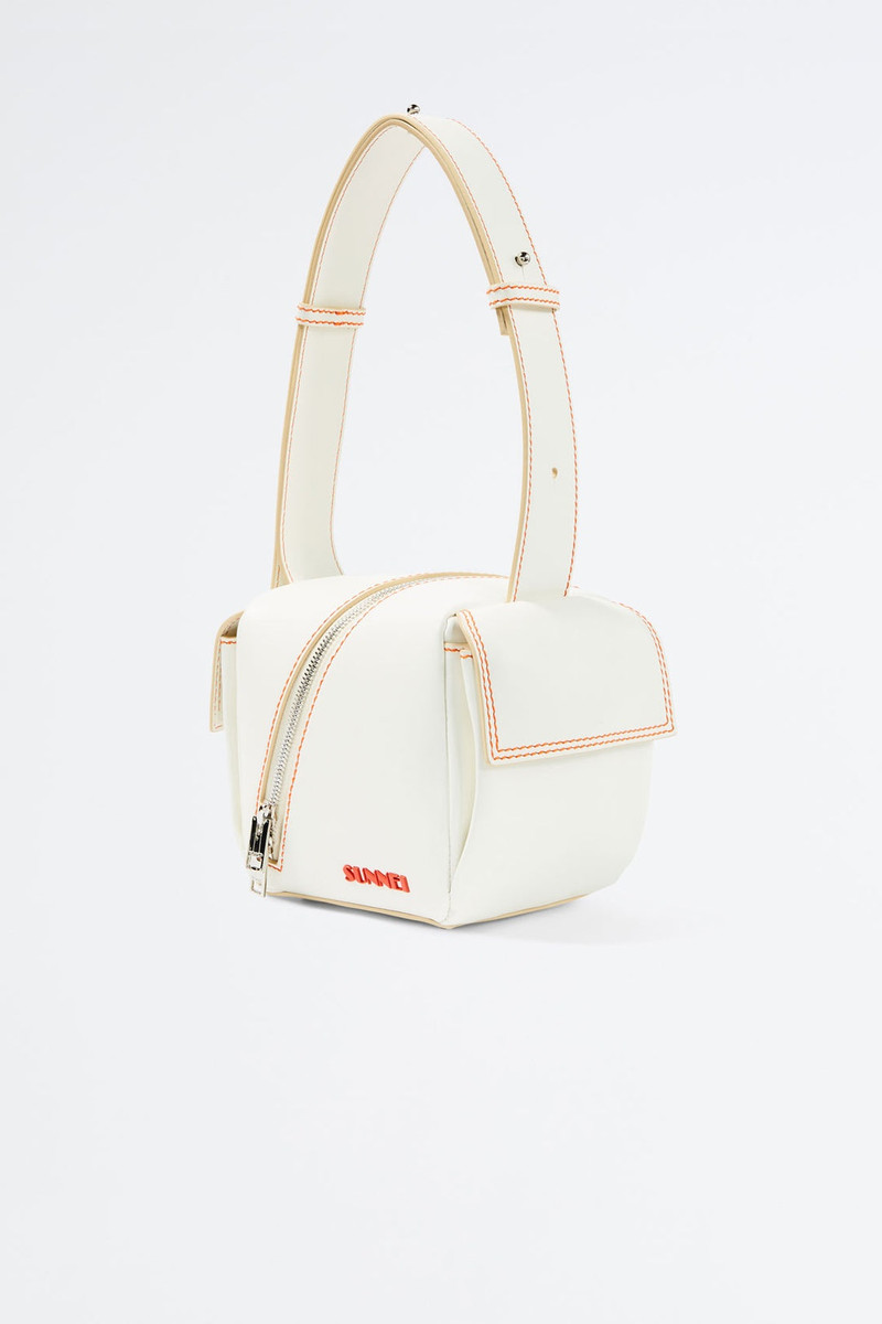 SUNNEI WHITE CROSS ZIP LACUBETTO BAG outlook