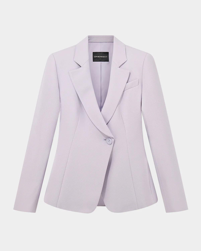 Single-Button Pique Blazer 1