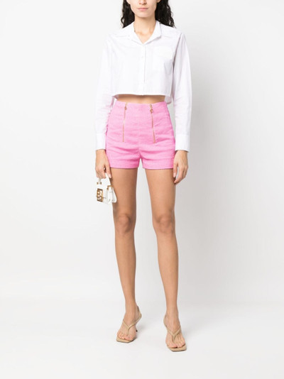 PATOU zip-detail tweed shorts outlook