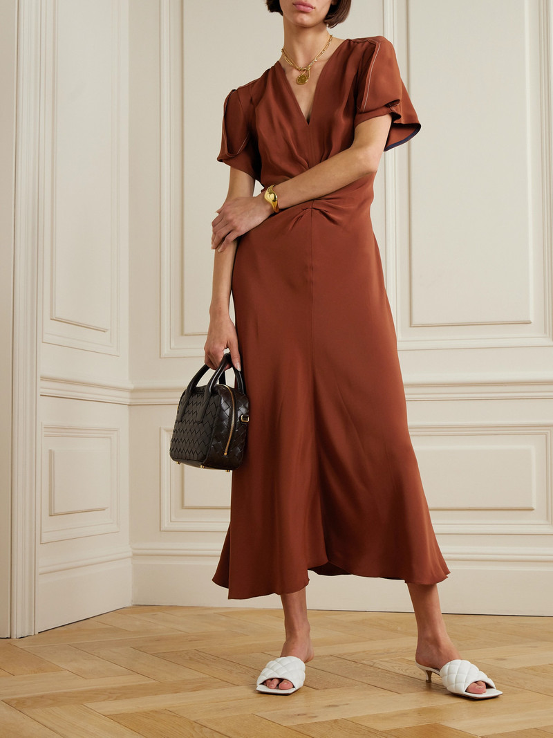 Victoria Beckham Gathered Jersey Midi Dress outlook