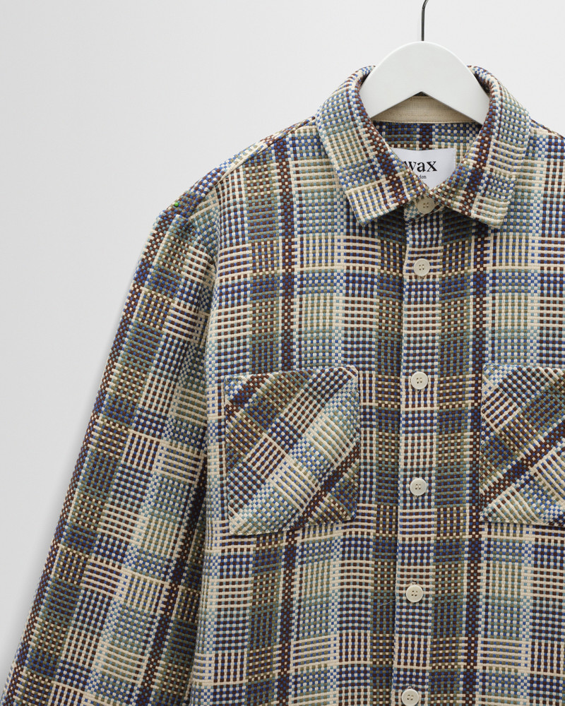 Whiting - Blue And Green Basket Weave Overshirt 6
