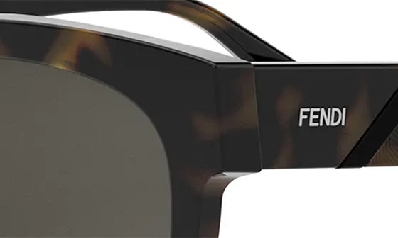 'Fendi Diagonal 51mm Square Sunglasses in Dark Havana /Smoke - 9