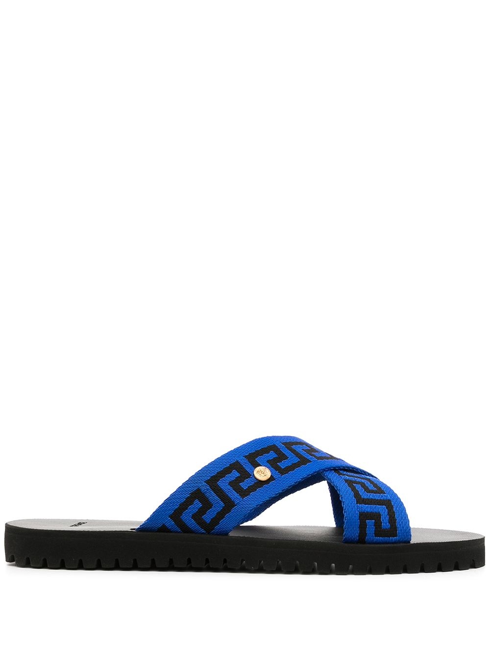 Greca-pattern crossover-strap sandals - 1