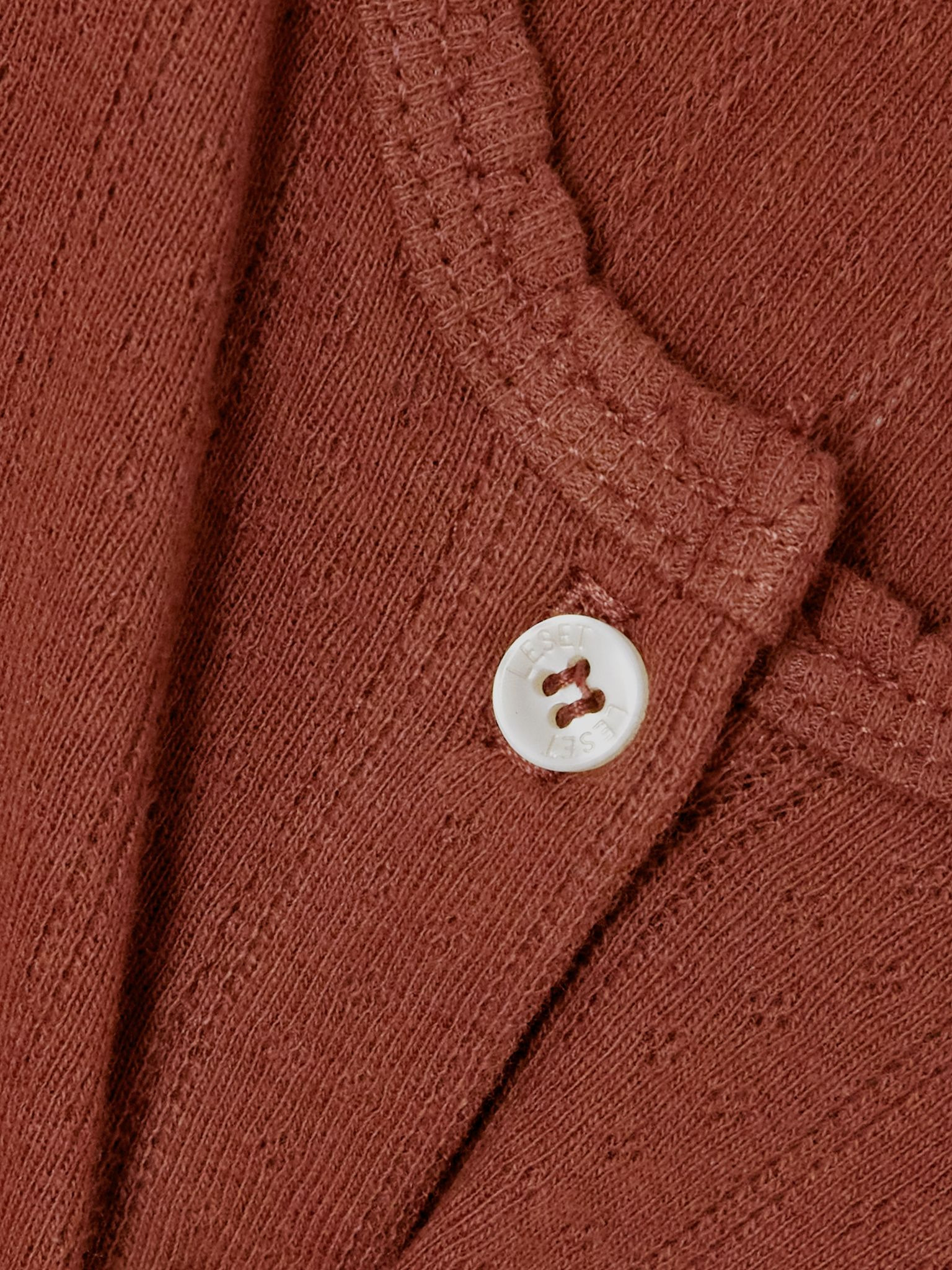 Scalloped pointelle-knit cotton cardigan Red - 4