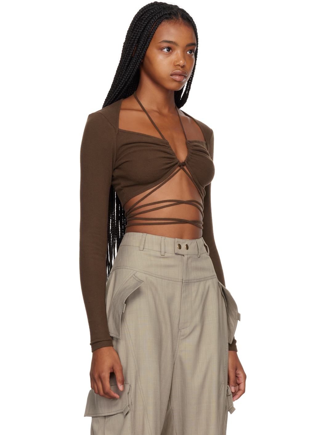 Brown Sein Long Sleeve T-Shirt - 2