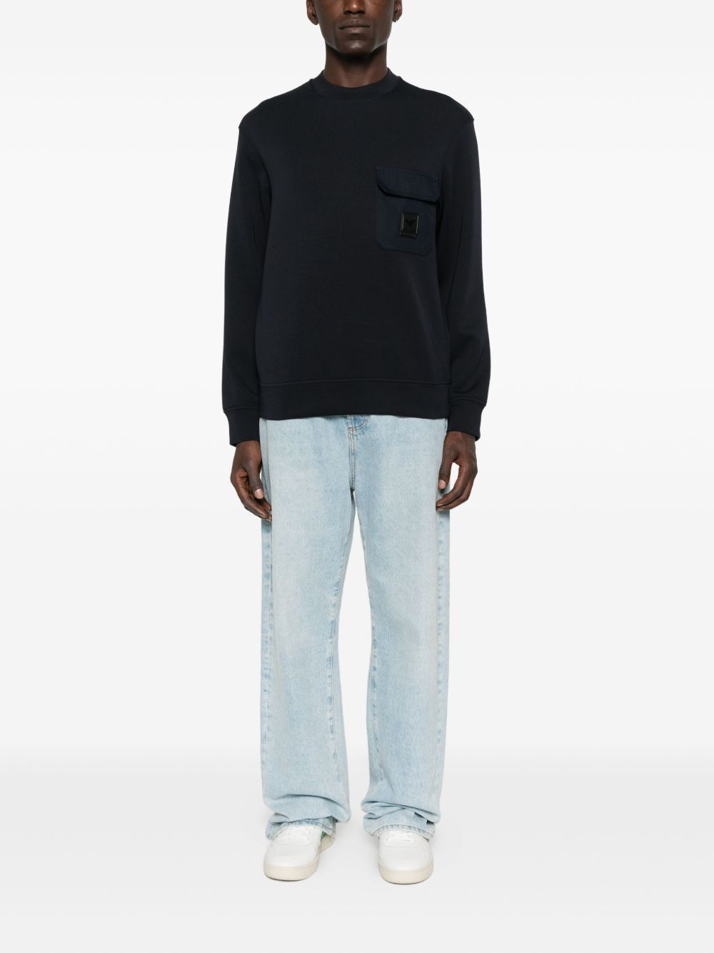 patch-pocket crew-neck sweater - 2