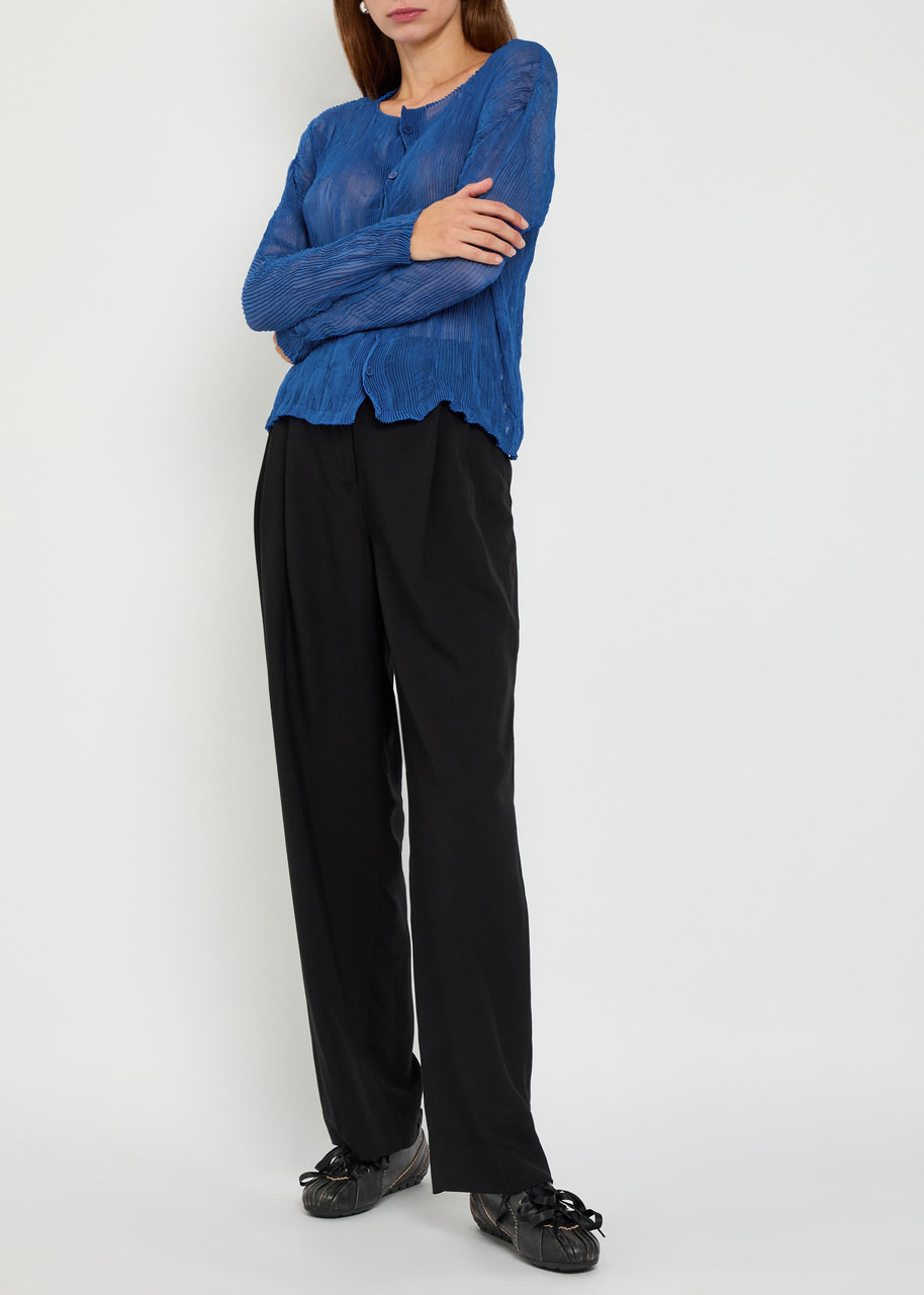 Issey Miyake Uni-form Pleated Sheer Chiffon Blouse - 4
