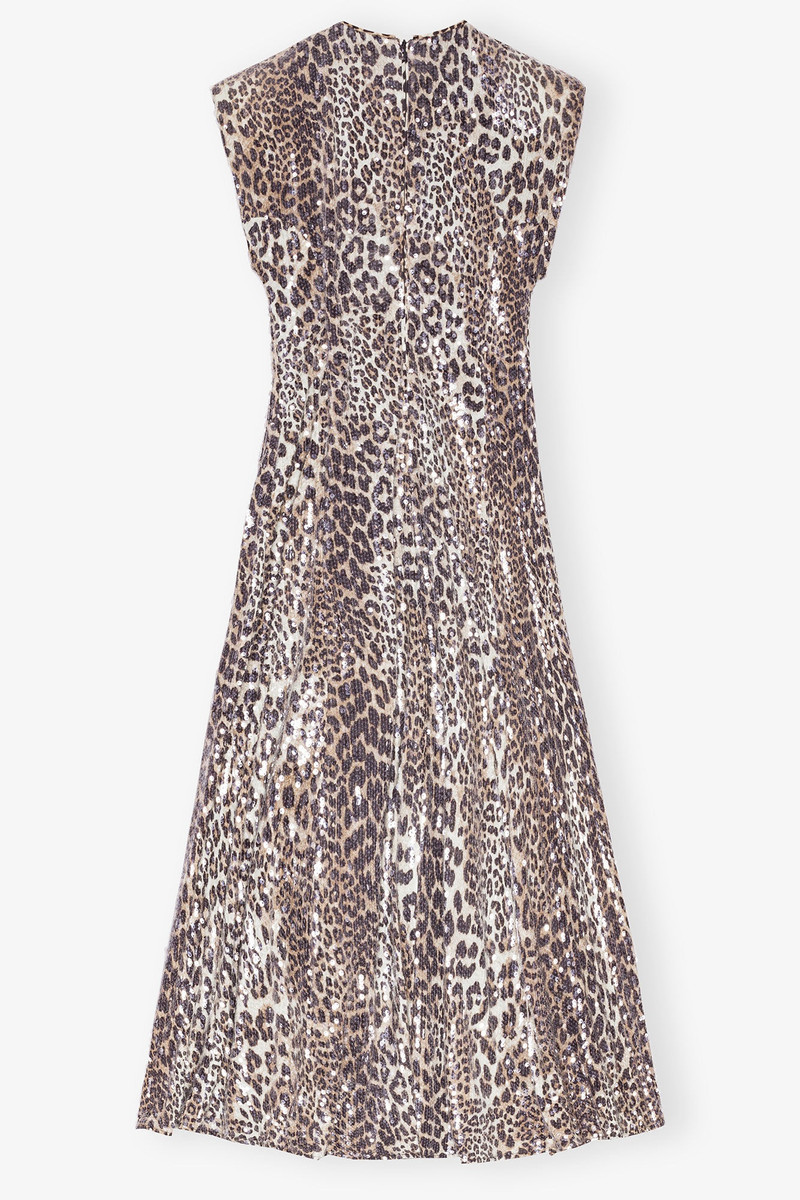 LEOPARD STRETCH SEQUINS LONG DRESS 6